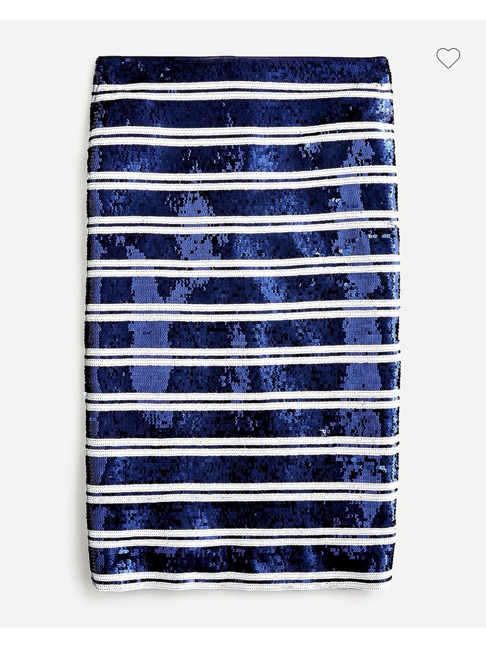 J crew Blue White Sequin Striped Pencil Skirt size 0 party formal NWT